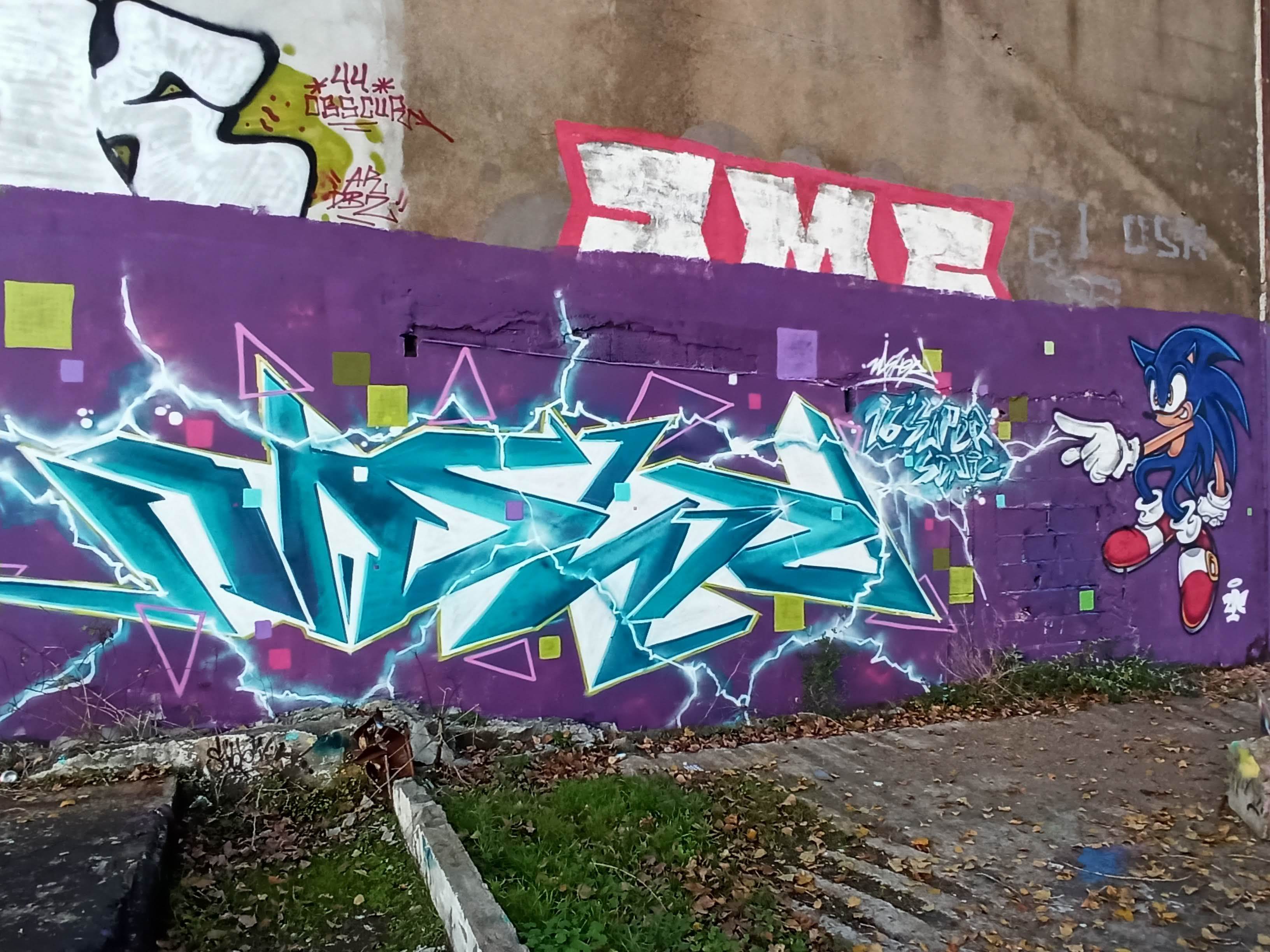Graffiti 4671 Sonic captured by Rabot in Nantes France