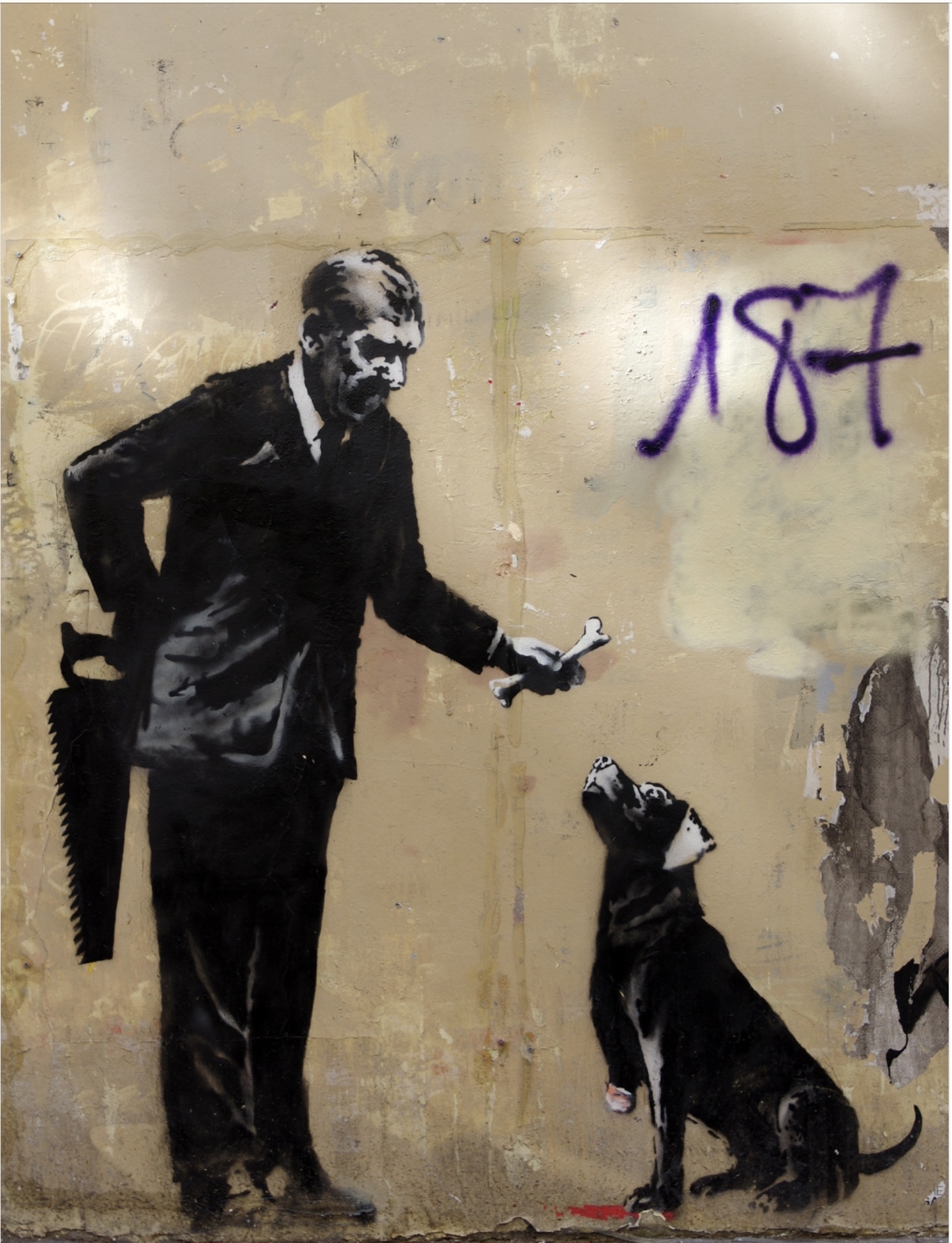 Graffiti 5160 Banksy et A2 by the artist A2 captured by Artparis in Paris France