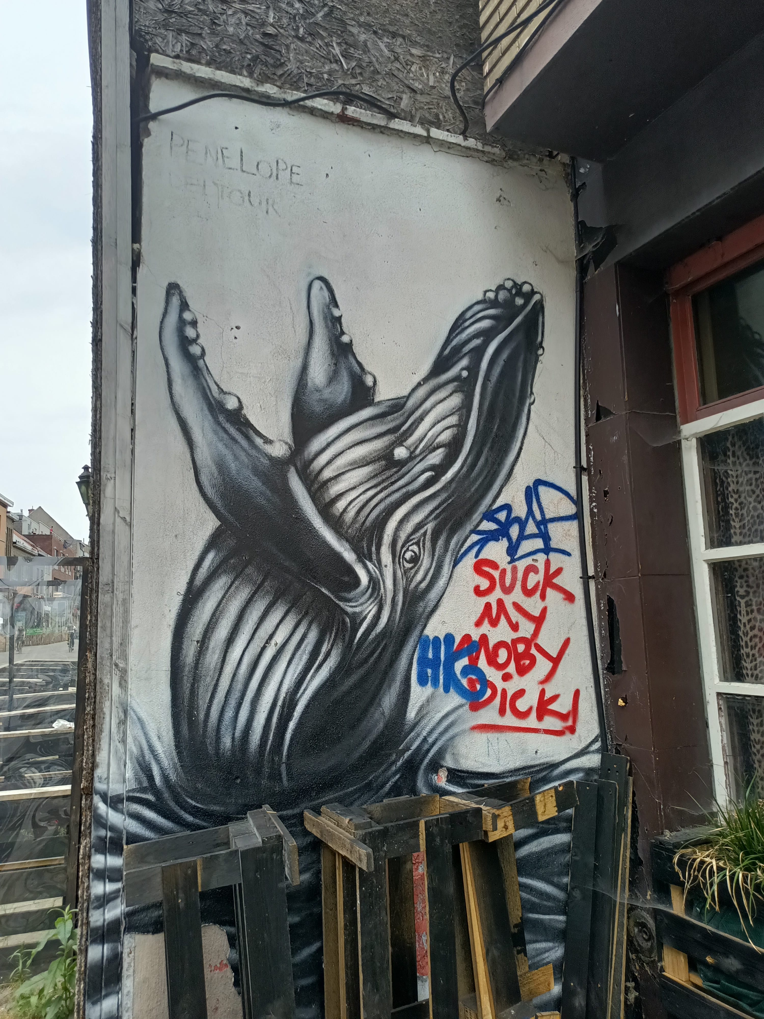 Graffiti 5204 whale capturé par Rabot à Gent Belgium