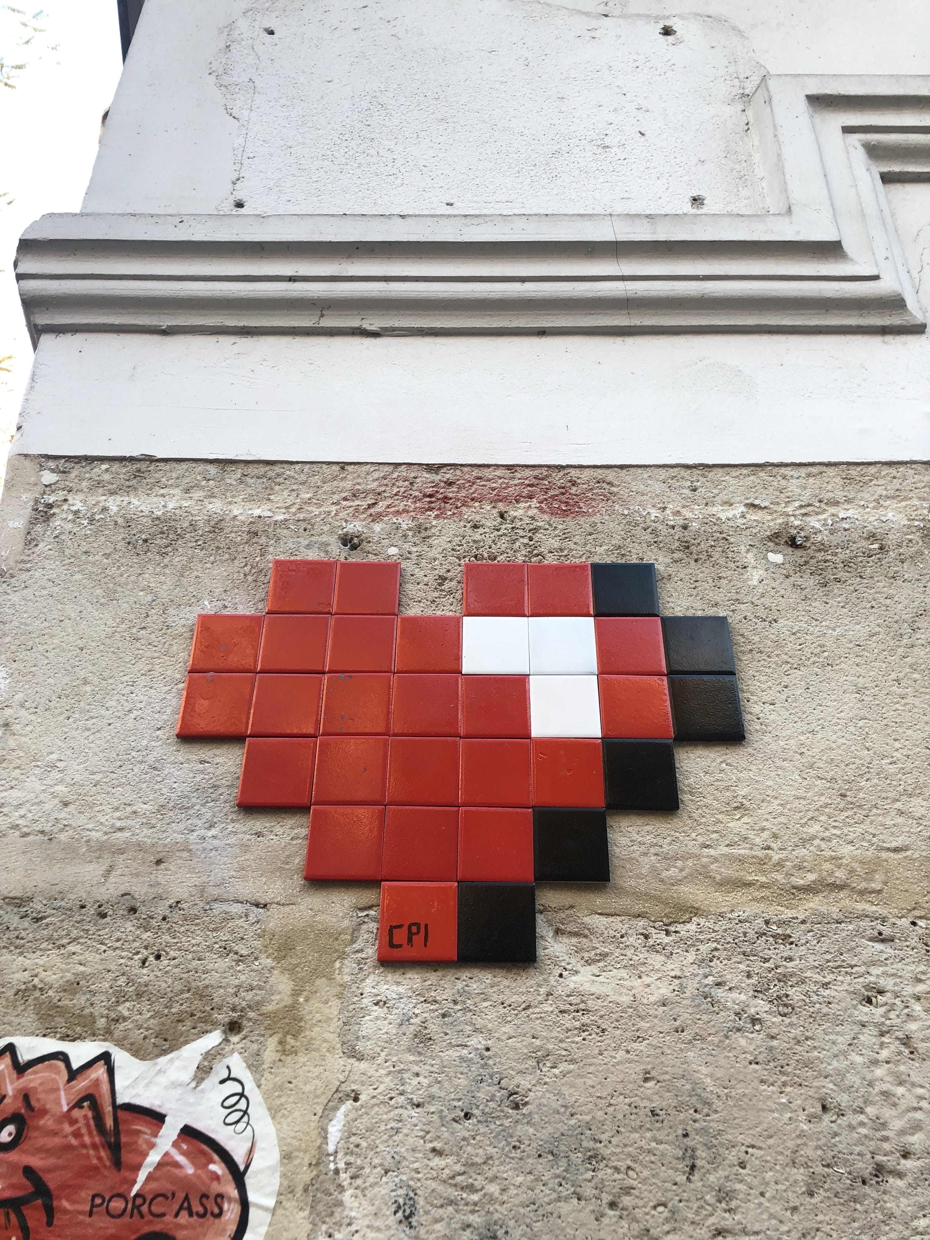 Mosaic 5446 Coeur pixel by the artist Coeur pixel in Paris France