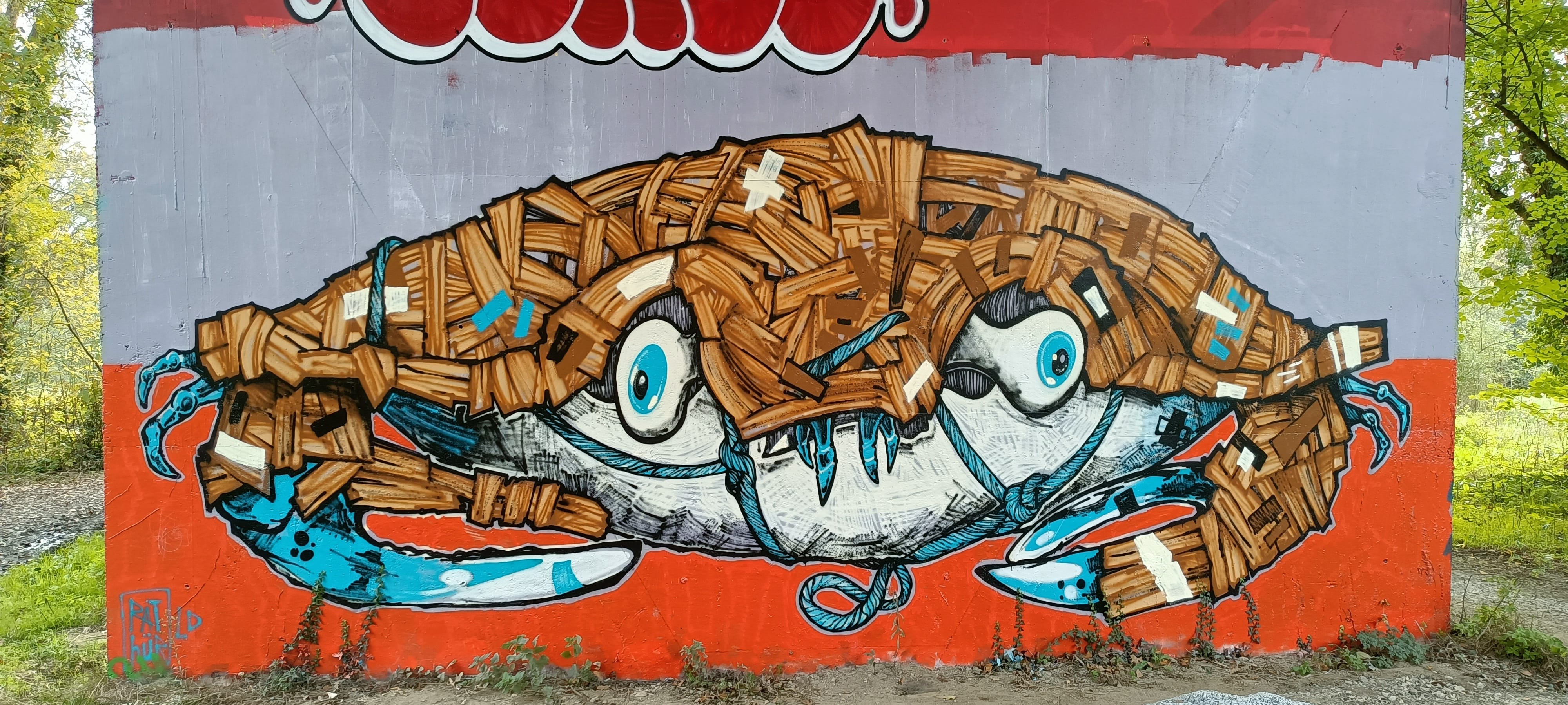 Graffiti 5484 Crabe de Rathur Ld capturé par Rabot à Nantes France