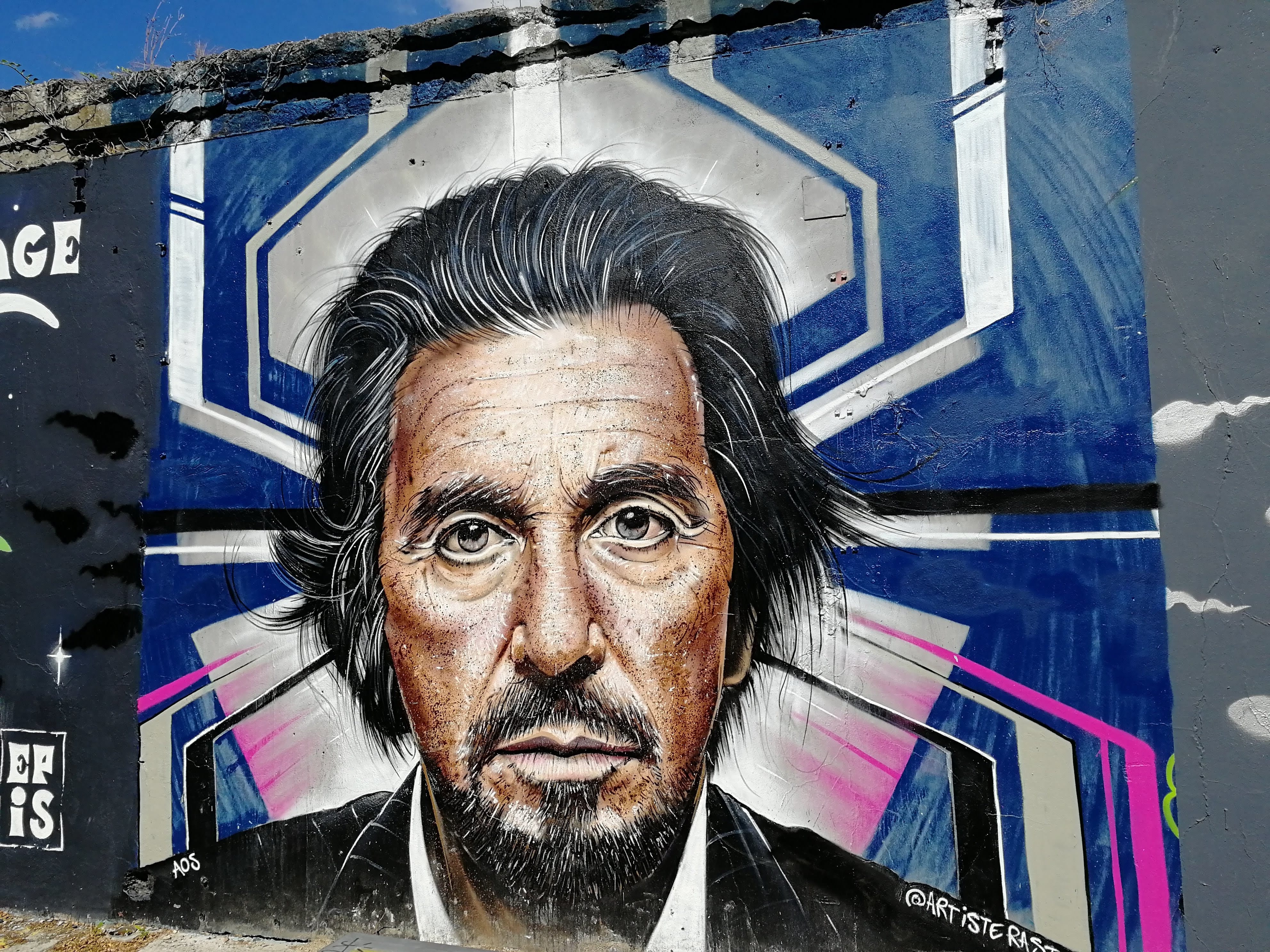 Graffiti 5545 Al Pacino by the artist Rast captured by Rabot in Bordeaux France