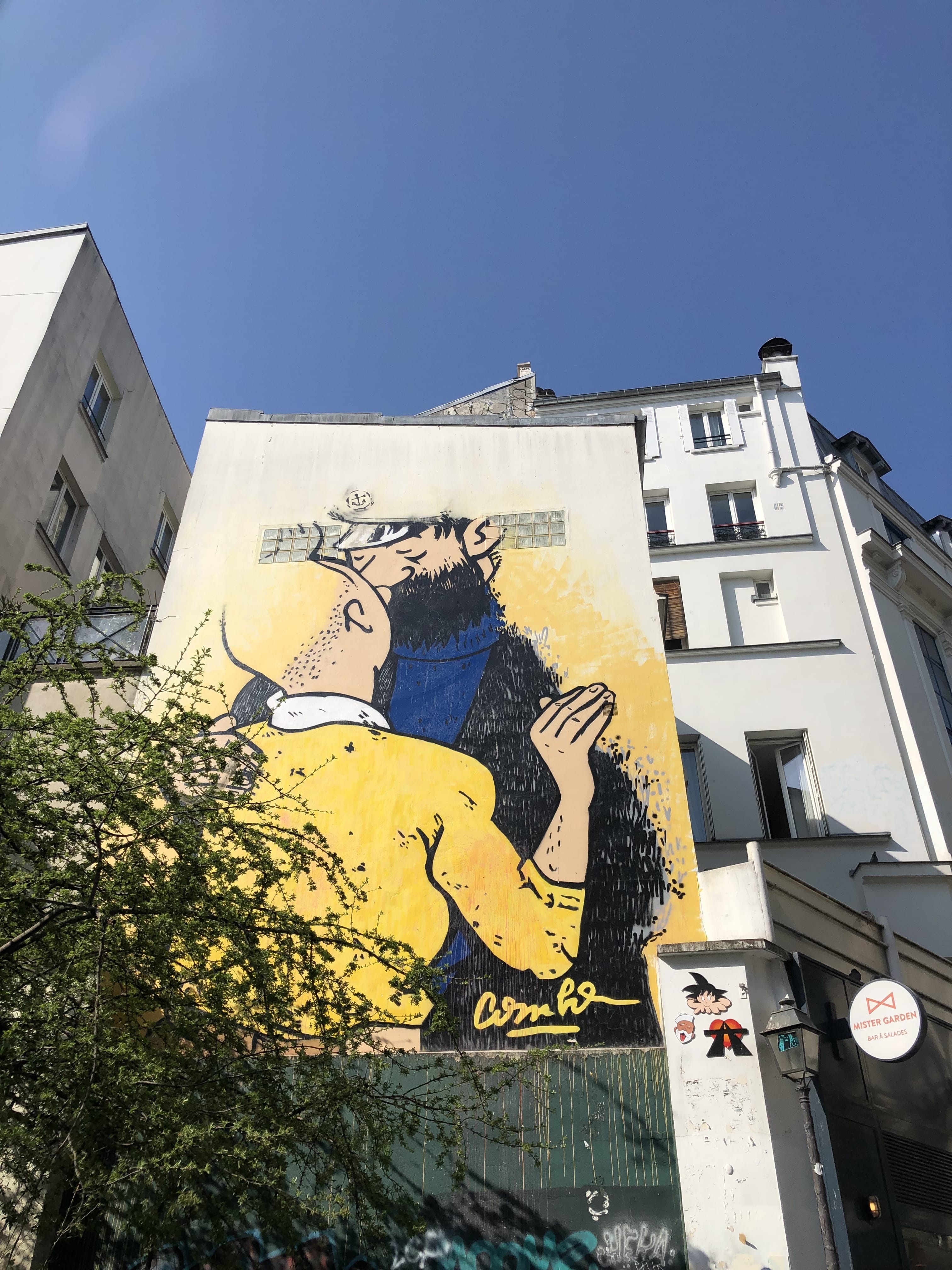 Graffiti 5567 Tintin de l'artiste Combo ck à Paris France