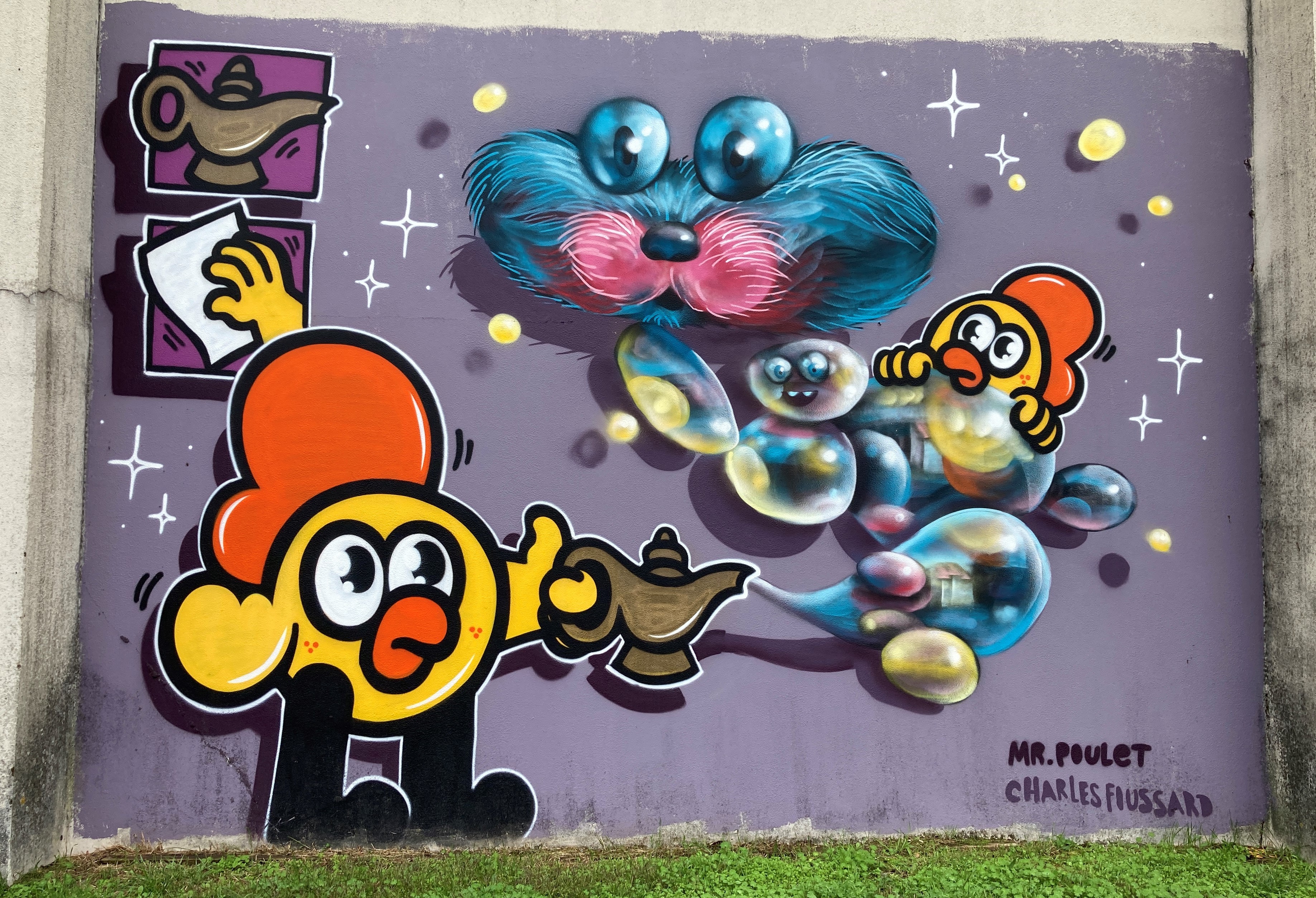 Graffiti 6857 Mr POULET by the artist Charles Foussard captured by Mephisroth in Pessac France