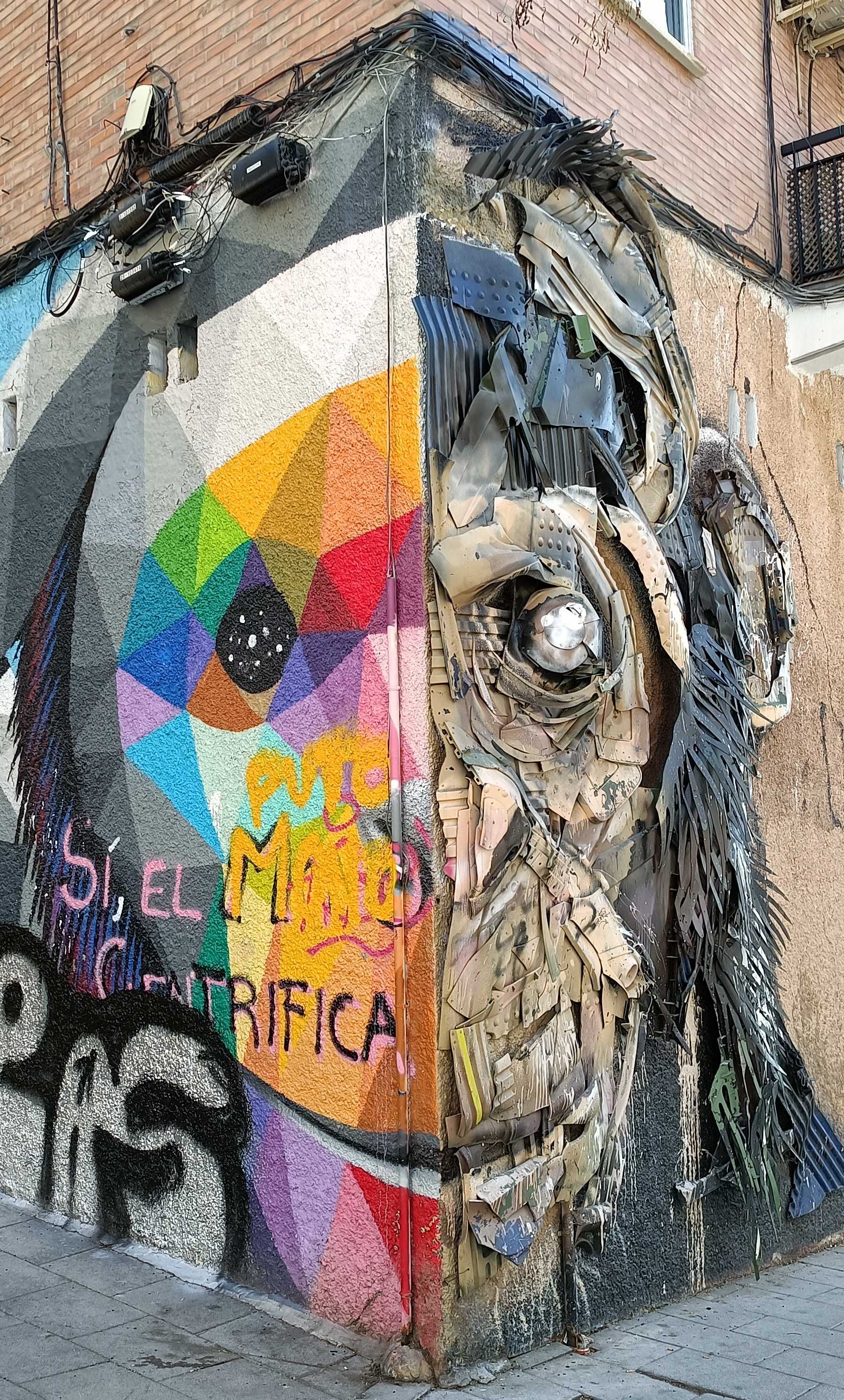 Stylized monkey sticker combined with color… — Madrid, Spain